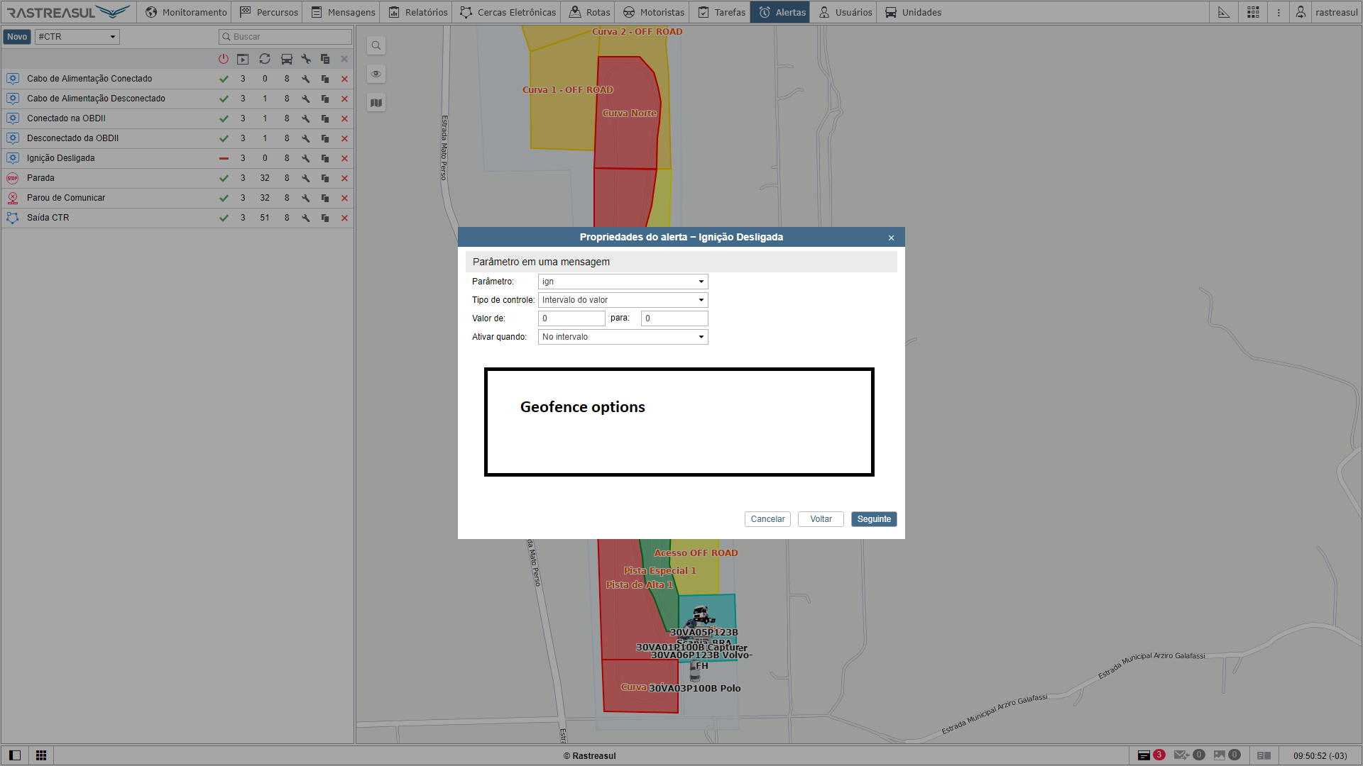 Notification of a Parameter Inside a Geofence