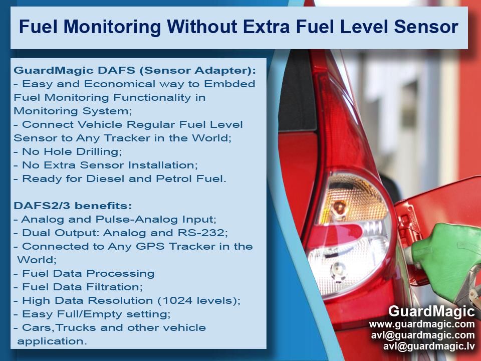 GuardMagic DAFS fuel level sensor adapter with data processing