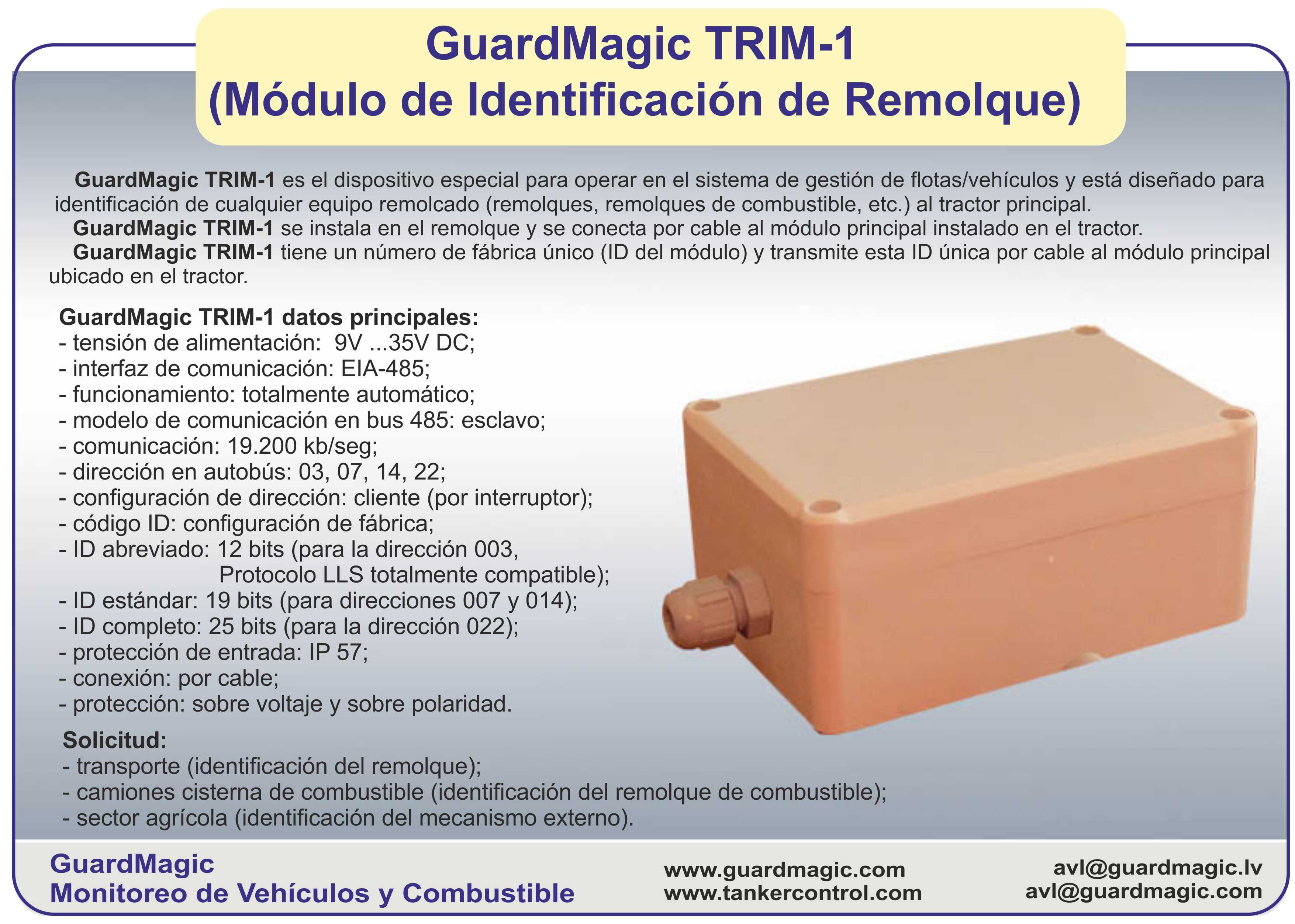 GuardMagic TRIM1: módulo de identificación de remolques