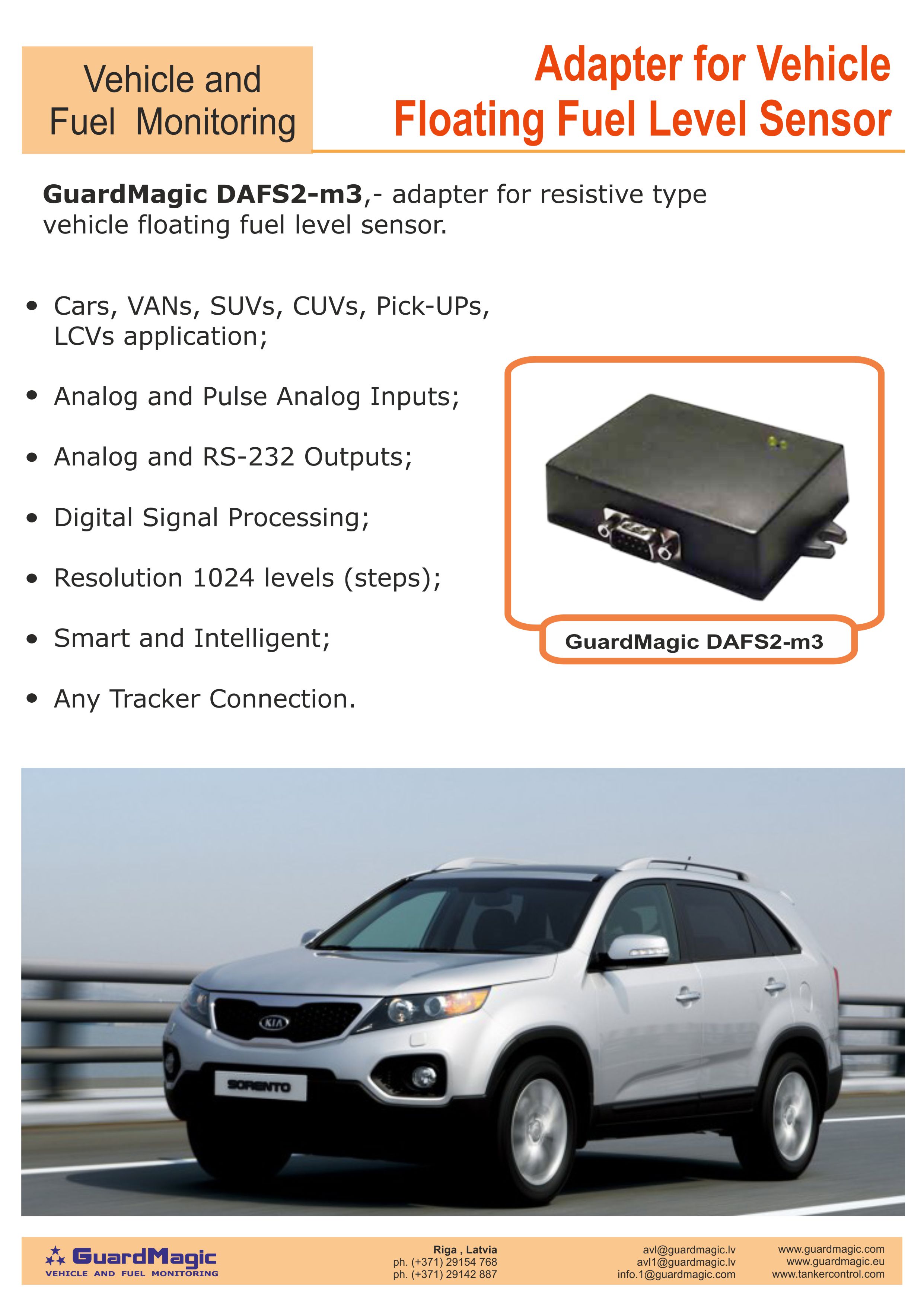 GuardMagic DAFS2-m3, - Adapter for vehicled fuel level sensor